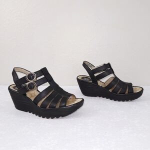 Fly London Ygor Gladiator Wedge Platform Sandals